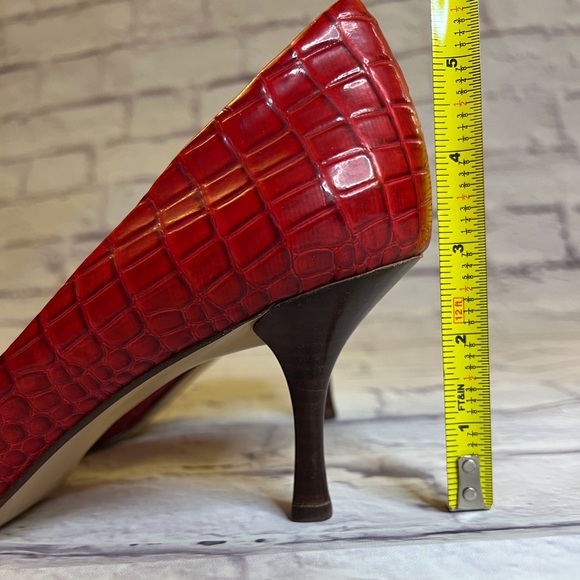 Nine West Red Leather Pump with Wood Heel - Picture 8 of 8